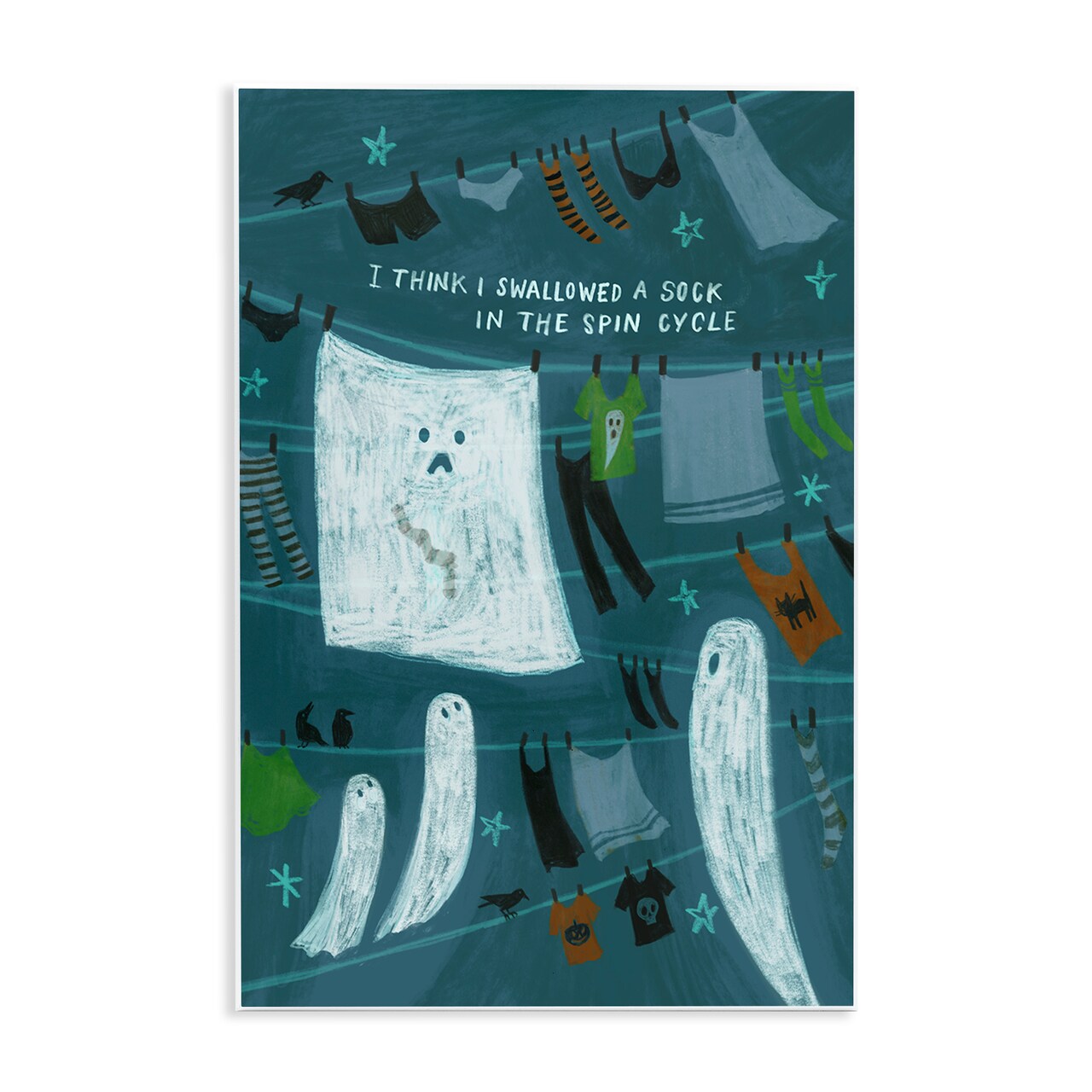 Stupell Industries Spooky Laundry Mystery Wall Plaque Art Design by Irene Chan